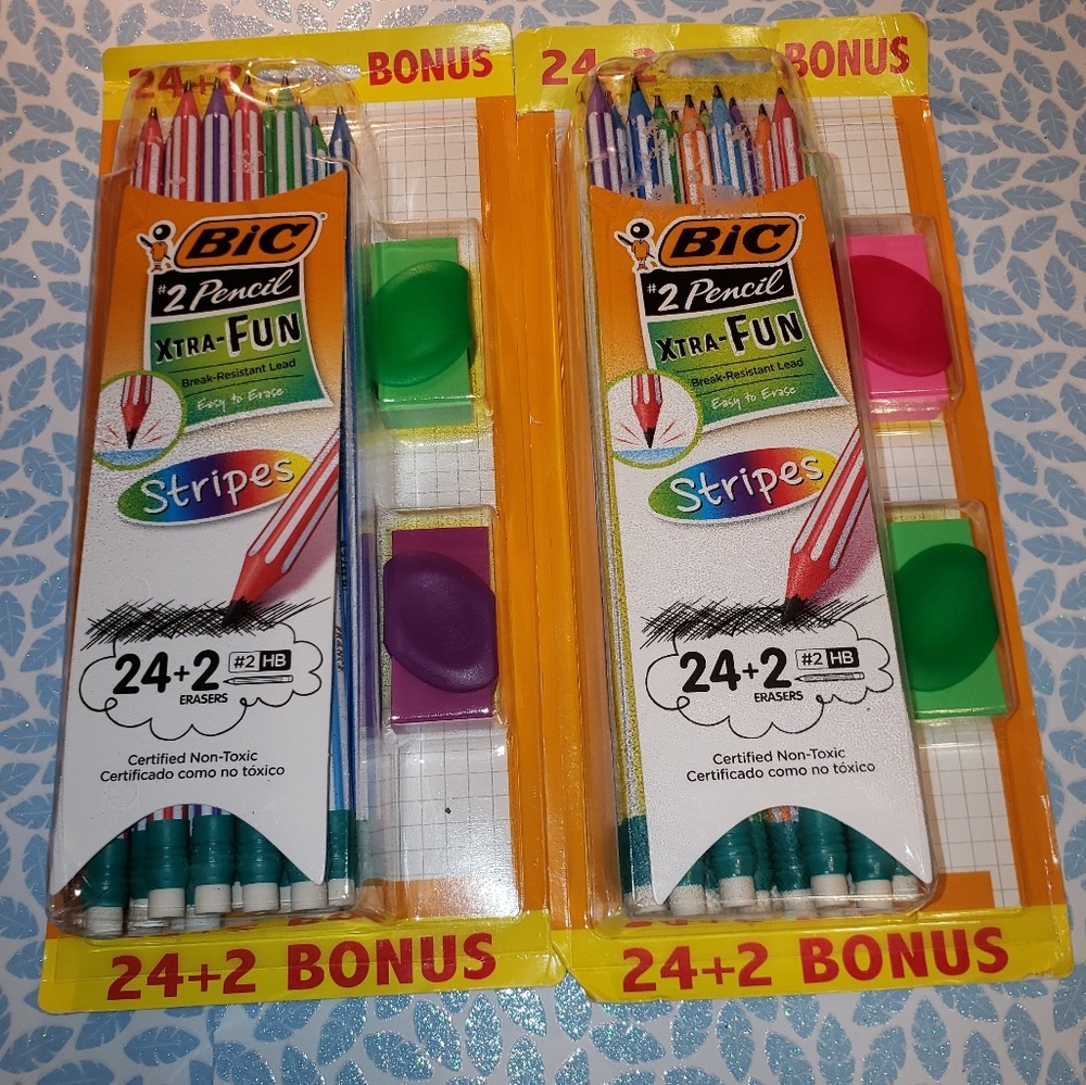 School home Bic #2 pencils 24x2 + 2X erasers